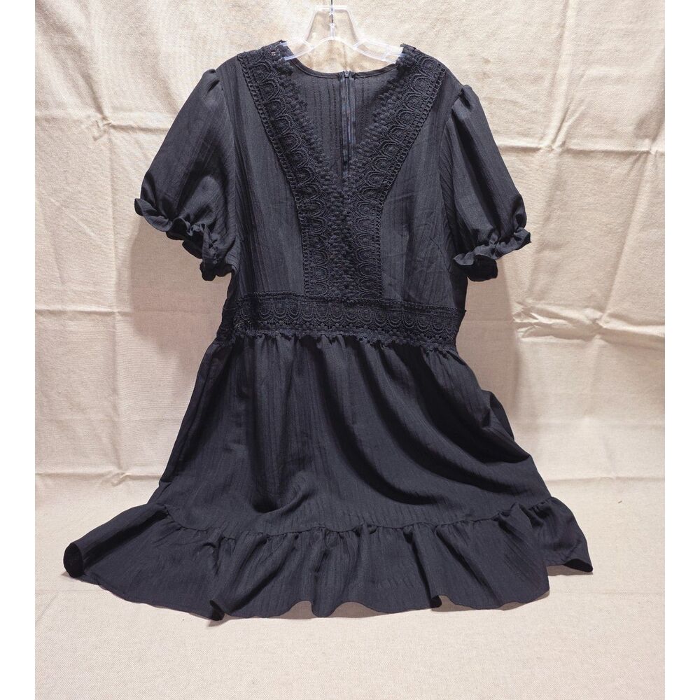 SHEIN Curve Black Lace V-Neck Dress Plus Size 4XL (Fits Like 2XL/3XL)
